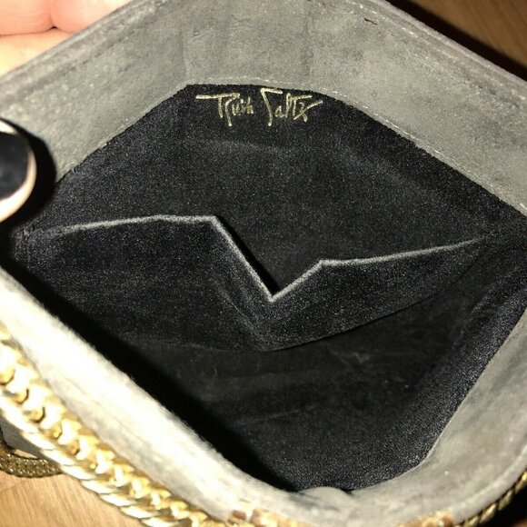 Vintage Ruth Saltz Gray Suede w/ Snakeskin Purse - Picture 12 of 16